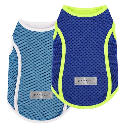 2er-Pack Hemden für Hunde, schnell trocknend, für Jungen und Mädchen, Sommer, Welpen-T-Shirt mit reflektierenden Streifen, Sonnenschutz, ärmellos, kühle Kleidung, atmungsaktiv, Katzen-Tanktop 2er-Pack Hemden für Hunde, schnell trocknend, für Jungen und Mädchen, Sommer, Welpen-T-Shirt mit reflektierenden Streifen, Sonnenschutz, ärmellos, kühle Kleidung, atmungsaktiv, Katzen-Tanktop von Yikeyo