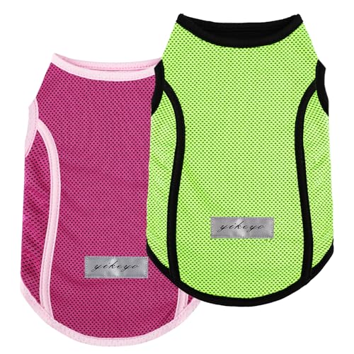 2er-Pack Hemden für Hunde, schnell trocknend, für Jungen und Mädchen, Sommer, Welpen-T-Shirt mit reflektierenden Streifen, Sonnenschutz, ärmellos, kühle Kleidung, atmungsaktiv, Katzen-Tanktop 2er-Pack Hemden für Hunde, schnell trocknend, für Jungen und Mädchen, Sommer, Welpen-T-Shirt mit reflektierenden Streifen, Sonnenschutz, ärmellos, kühle Kleidung, atmungsaktiv, Katzen-Tanktop von Yikeyo
