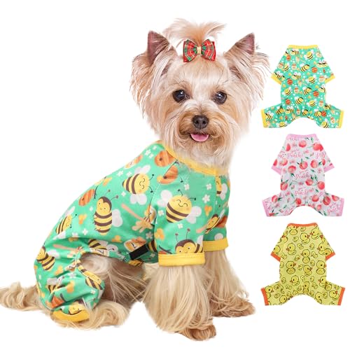 Yikeyo Hunde-Pyjama, kleine Größe, für Jungen und Mädchen, Baumwolle, dehnbar, Haustierkleidung, Jammies, Welpen-Outfits für Hündinnen und Männer, Frühling Sommer, Hunde-Pyjama, Doggy (Bienengrün, S) Yikeyo Hunde-Pyjama, kleine Größe, für Jungen und Mädchen, Baumwolle, dehnbar, Haustierkleidung, Jammies, Welpen-Outfits für Hündinnen und Männer, Frühling Sommer, Hunde-Pyjama, Doggy (Bienengrün, S) von Yikeyo