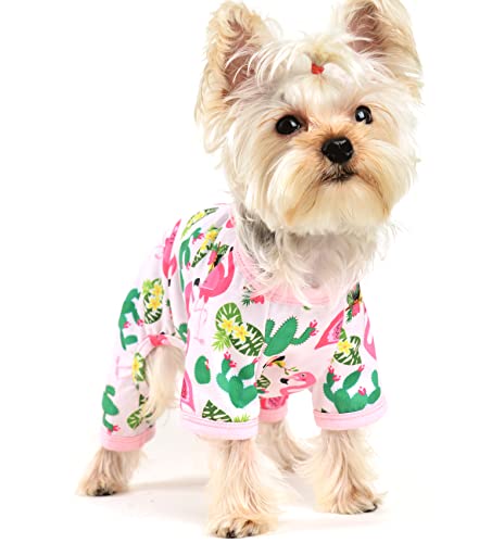 Hunde-Pyjama, rosa Hunde-Pjs Frühling Hund Onesies Sommer Haustier Jammies Hundekleidung für kleine mittelgroße Hunde Mädchen, Katzenbekleidung Outfit von Yikeyo
