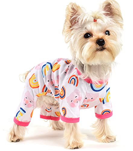 Hunde-Pyjama, rosa Hunde-Pyjama, Frühling, Hunde-Einteiler, Sommer, Haustier-Jammies, Hundekleidung für kleine, mittelgroße Hunde, Mädchen, Katzenbekleidung, Outfit von Yikeyo