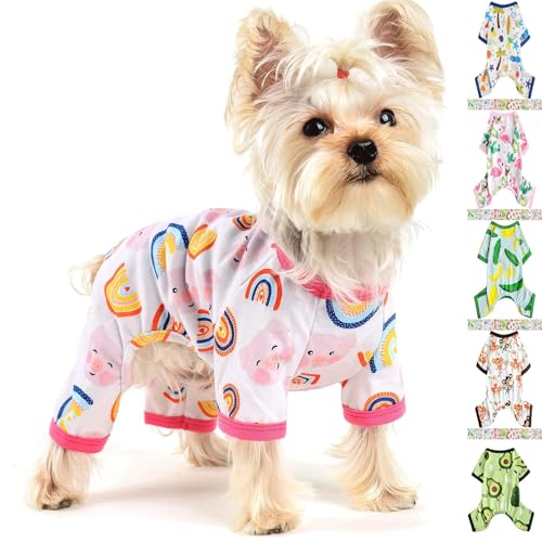 Hunde-Pyjama für kleine Hunde, weicher, dünner Schlafanzug, Jammies, Katze, Hund, Sommer, Haustier, niedlich, Welpen, Kleidung, Outfits für Hunde, Jungen und Mädchen von Yikeyo
