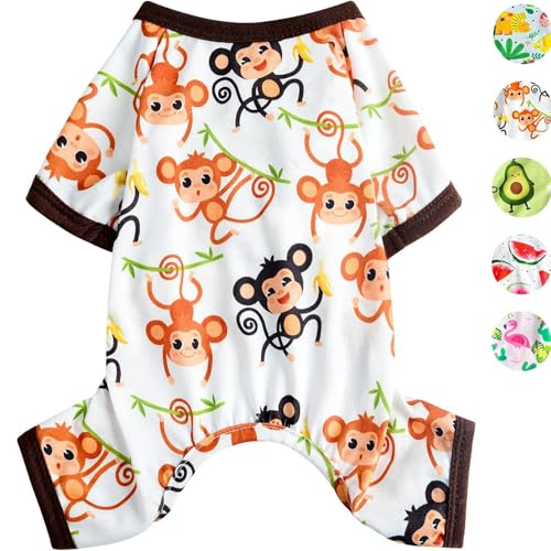Hunde-Pyjama für kleine Hunde, weicher, dünner Schlafanzug, Jammies, Katze, Hund, Sommer, Haustier, niedlich, Welpen, Kleidung, Outfits für Hunde, Jungen und Mädchen von Yikeyo