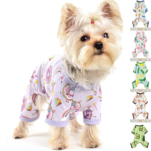 Hunde-Pyjama für kleine Hunde, weicher, dünner Schlafanzug, Jammies, Katze, Hund, Sommer, Haustier, niedlich, Welpen, Kleidung, Outfits für Hunde, Jungen und Mädchen Hunde-Pyjama für kleine Hunde, weicher, dünner Schlafanzug, Jammies, Katze, Hund, Sommer, Haustier, niedlich, Welpen, Kleidung, Outfits für Hunde, Jungen und Mädchen von Yikeyo