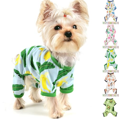 Hunde-Pyjama für kleine Hunde, weicher, dünner Schlafanzug, Jammies, Katze, Hund, Sommer, Haustier, niedlich, Welpen, Kleidung, Outfits für Hunde, Jungen und Mädchen von Yikeyo