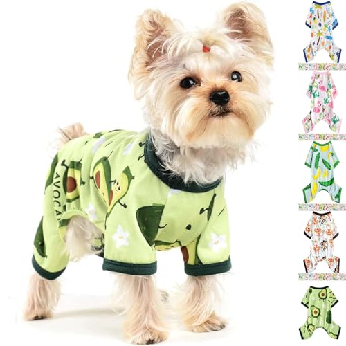 Hunde-Pyjama für kleine Hunde, weicher, dünner Schlafanzug, Jammies, Katze, Hund, Sommer, Haustier, niedlich, Welpen, Kleidung, Outfits für Hunde, Jungen und Mädchen von Yikeyo