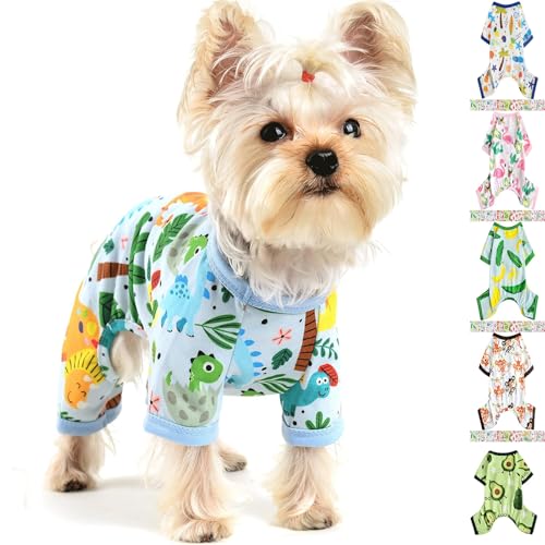 Hunde-Pyjama für kleine Hunde, weicher, dünner Schlafanzug, Jammies, Katze, Hund, Sommer, Haustier, niedlich, Welpen, Kleidung, Outfits für Hunde, Jungen und Mädchen von Yikeyo