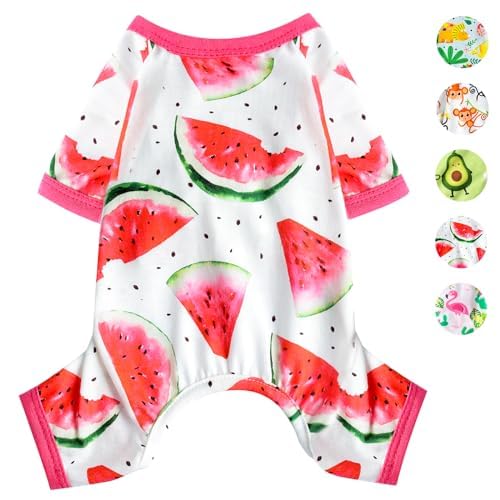 Welpen-Hunde-Outfits, Wassermelonen-Muster, Haustier-Pyjama, niedlicher Haustierkleidung, Hunde-Overall, Welpen, weicher Hunde-Pyjama für den Sommer, Haustier, Hund, Katze Welpen-Hunde-Outfits, Wassermelonen-Muster, Haustier-Pyjama, niedlicher Haustierkleidung, Hunde-Overall, Welpen, weicher Hunde-Pyjama für den Sommer, Haustier, Hund, Katze von Yikeyo