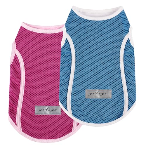 Yikeyo 2er-Pack Hemden für Hunde, schnell trocknend, für Jungen und Mädchen, Sommer, Welpen-T-Shirt mit reflektierenden Streifen, Sonnenschutz, ärmellos, kühle Kleidung, atmungsaktiv, Katzen-Tanktop Yikeyo 2er-Pack Hemden für Hunde, schnell trocknend, für Jungen und Mädchen, Sommer, Welpen-T-Shirt mit reflektierenden Streifen, Sonnenschutz, ärmellos, kühle Kleidung, atmungsaktiv, Katzen-Tanktop von Yikeyo