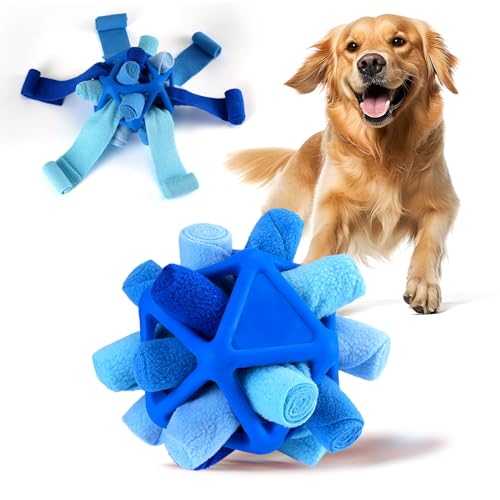 Yikko Interaktiver Schnüffelball für Hunde, fördert natürliche Futtersuchfähigkeiten, verbessertes Gummi, um dem Reißen zu widerstehen, langsameres Futtertraining mit dreieckigem Loch, verstecktes von Yikko