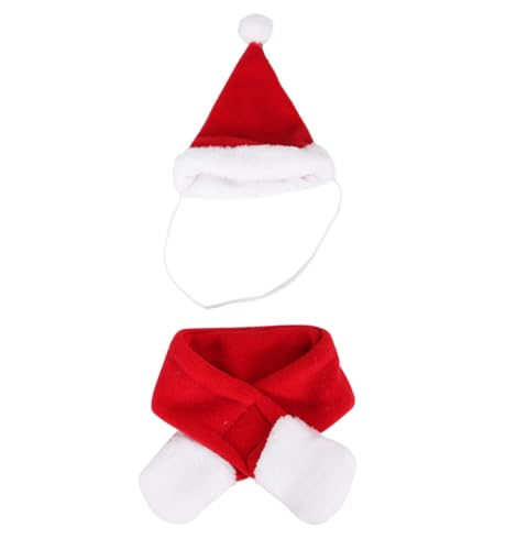 1Set Christmas Haustierkostüm Größe L, Weihnachtsmütze mit Schalbekleidungskatze Outfit für Welpenhund von Yililay
