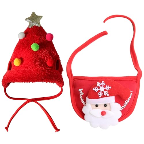 2pcs Weihnachtshund Bandanas, einstellbare Weihnachtsmann-Katze Lätzchen, Weihnachtsmotivzubehör für kleine Hunde Katzen 2pcs Weihnachtshund Bandanas, einstellbare Weihnachtsmann-Katze Lätzchen, Weihnachtsmotivzubehör für kleine Hunde Katzen von Yililay
