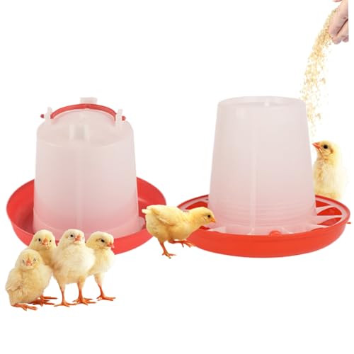 Chick -Feeder, Kükenfutter- und Wasserer -Kit 1L und 1 kg Baby Chick Feeder und Waterer Set mit Tablett automatisch waschbar wiederverwendbares Plastik -Baby -Hühnchenversorgungen von Yililay