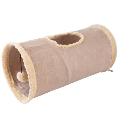 Katzenspieltunnel, Katzentunnel, Wildleder -Stoff gerade Katzenröhre, 20 x 10 x 10 Zoll Katzenspieltunnel mit oberem Loch und hängende Kugel, zusammenklappbare Katzentunnel für Innenkatzen Katzenspieltunnel, Katzentunnel, Wildleder -Stoff gerade Katzenröhre, 20 x 10 x 10 Zoll Katzenspieltunnel mit oberem Loch und hängende Kugel, zusammenklappbare Katzentunnel für Innenkatzen von Yililay