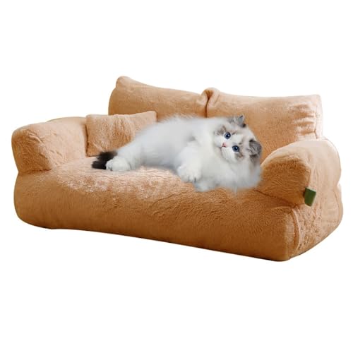Yililay Pet Couch Sofa Bettwaschbare Katzenbetten für Innenkatzen und mittel Kleiner Hund Langable weiche Hundebetten mit Nicht rutschem Boden und Abnehmbarer Waschabdeckung, m von Yililay