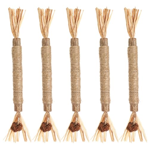 Yililay Silvervine Chew Sticks, 5pcs Silvervine für Katzen natürliche Zutaten Katzenminze Sticks Safe Katze Kau -Spielzeug für Katzen Zahnpflegezähne Reinigung und Spannungsfreisetzung von Yililay