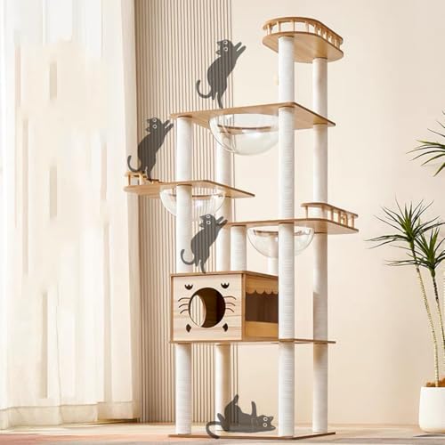 Yinanroa 8782 Katzenturm für mehrere Katzen, Katzenturm für große Katzen, schlank, stabil, freistehend, beliebt, verhindert das Herunterfallen von Katzen, platzsparend, Katzen-Turm aus Holz, 9 kg Yinanroa 8782 Katzenturm für mehrere Katzen, Katzenturm für große Katzen, schlank, stabil, freistehend, beliebt, verhindert das Herunterfallen von Katzen, platzsparend, Katzen-Turm aus Holz, 9 kg von Yinanroa
