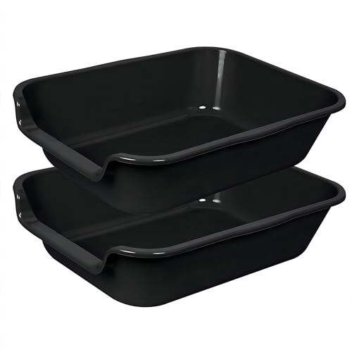 Ying Tutu Extra große Katzentoilette (ABS-Material), Seniorentoilette mit niedrigem Einstieg für geriatrische Kätzchen, große Katzen, Jumbo-Katzentoiletten für Haustiere im Innenbereich, Schwarz, 50,8 von Ying Tutu