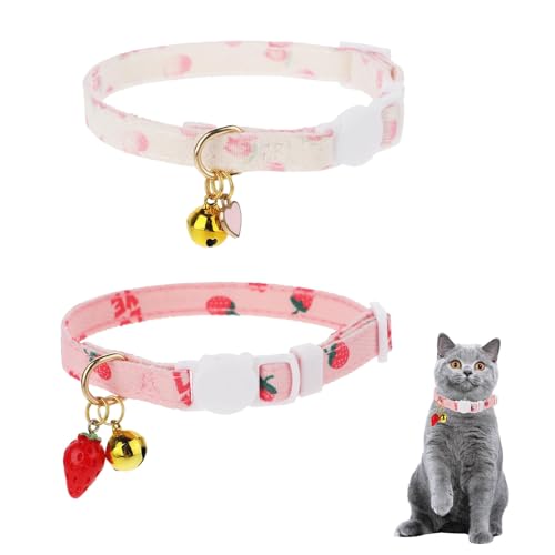 2 Stück Katzenhalsband Mit Sicherheitsverschluss,Halsband Katze,Multifunktional Katzen Halsbänder,Katzenhalsband Mit Glocke,Verstellbar,Sicherheitshalsband Katze,Geeignet Für Große Und Kleine Katzen 2 Stück Katzenhalsband Mit Sicherheitsverschluss,Halsband Katze,Multifunktional Katzen Halsbänder,Katzenhalsband Mit Glocke,Verstellbar,Sicherheitshalsband Katze,Geeignet Für Große Und Kleine Katzen von YingMengZhiGe