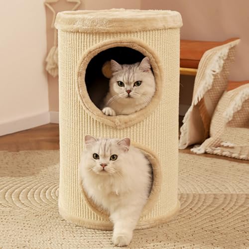 Yinghesheng 2-stöckige Kratztonne für Katzen, Große Katzenhaus mit Kratzbrett Katzenhaus Indoor, Kratzbaum Klein mit Plattform/Spielball, Katzenbett Höhle Katzenverstec Katzenmöbel,38x38x59cm Yinghesheng 2-stöckige Kratztonne für Katzen, Große Katzenhaus mit Kratzbrett Katzenhaus Indoor, Kratzbaum Klein mit Plattform/Spielball, Katzenbett Höhle Katzenverstec Katzenmöbel,38x38x59cm von Yinghesheng