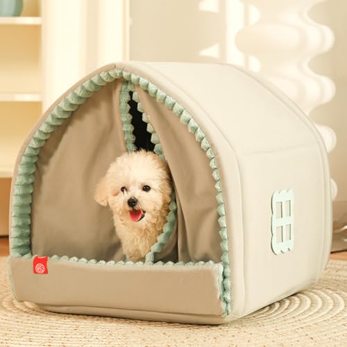 Yinghesheng Hundehöhle Hundehütte Indoor mit Rahmen, Zusammenklappbare Hundezelt, Hundehöhle Kuschelhöhle Katzenbett Hundebett Kleine Hunde,39x36x36cm von Yinghesheng