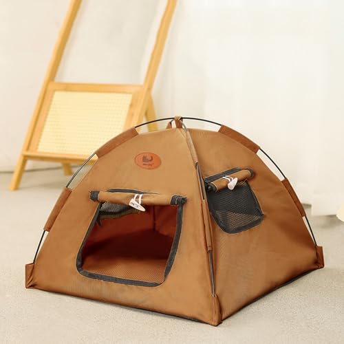 Yinghesheng Katzenhaus Outdoor Winterfest, Tragbares Kühlzelt für Katzen, Hundehütte Indoor Hundehöhle Katzenzelt Atmungsaktiv & Waschbar, Für Kätzchen,Welpen,Braun,58x58x48cm Yinghesheng Katzenhaus Outdoor Winterfest, Tragbares Kühlzelt für Katzen, Hundehütte Indoor Hundehöhle Katzenzelt Atmungsaktiv & Waschbar, Für Kätzchen,Welpen,Braun,58x58x48cm von Yinghesheng