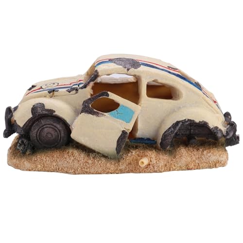 Fischtankdekorationen, Fisch -Versteck für Aquarium -Aquarium Ornamente Dekor Accessoire Simulation Blasenlimousine Autodekoration Aquariumhöhle für Luftbubblerpumpe, 6,3 X 3,1 X 2,8 Zoll von Yinhing