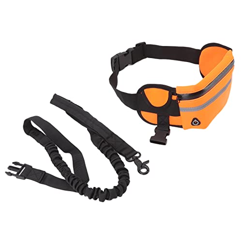 Hände Hunde -Leine -Fanny -Pack, Einstellbares Nylon -Taillenpaket mit Bungee -Leine, Ideal für Nachtläufe oder Gehen mit Ihrem Haustier (ORANGE) von Yinhing