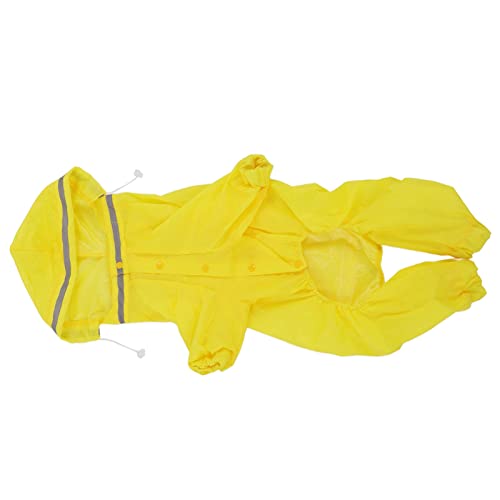 Hund Regenmantel, Hunde Regenjacke Verstellbarer Hund Reflektierende Regenmantel Kapuze 4 -Beine Hunde Regenjacke für Kleine mittel- und Große, Gelb, Gelb (3XL) von Yinhing