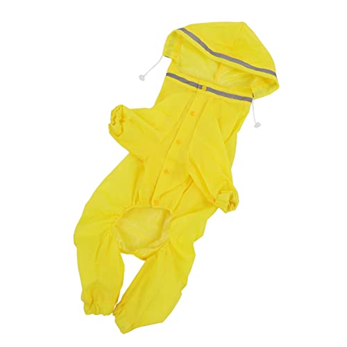 Hund Regenmantel, Hunde Regenjacke Verstellbarer Hund Reflektierende Regenmantel Kapuze 4 -Beine Hunde Regenjacke für Kleine mittel- und Große, Gelb, Gelb (4XL) von Yinhing