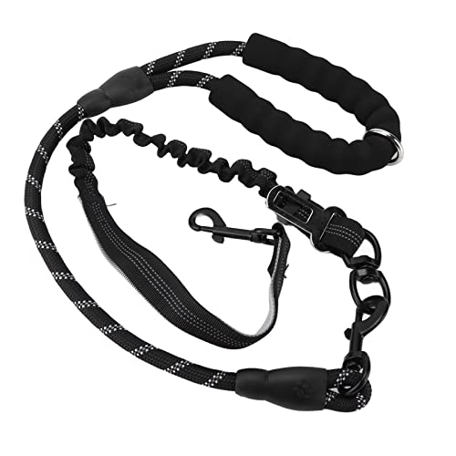 Hundeleine, Lange Leine für Hunde Haustier Vorräte Leinen Elastische Hundehunde Walking -Leinen für Große Hunde Schwer Kleine Mittelgroße und Große Außerhalb von Wanderwanderungen (Black) von Yinhing