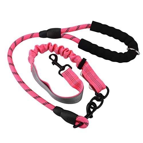 Hundeleine, Lange Leine für Hunde Haustier Vorräte Leinen Elastische Hundehunde Walking -Leinen für Große Hunde Schwer Kleine Mittelgroße und Große Außerhalb von Wanderwanderungen (PINK) von Yinhing