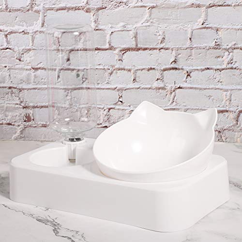 Katzenfutter und Wasserspender Set, Hundewasserschüssel -Spender mit Automatischer Wassererflasche Haustier Doppelfutter Futtermittel Wasser Trinkflasche Katzenwasserschale für Kleine Mittelgroße (L) Katzenfutter und Wasserspender Set, Hundewasserschüssel -Spender mit Automatischer Wassererflasche Haustier Doppelfutter Futtermittel Wasser Trinkflasche Katzenwasserschale für Kleine Mittelgroße (L) von Yinhing