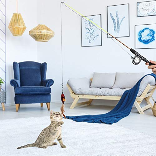 Katzenspielzeug, Katzenstab Spielzeug Interaktive Katzenspielzeug Einziehbar (roter Fisch) von Yinhing
