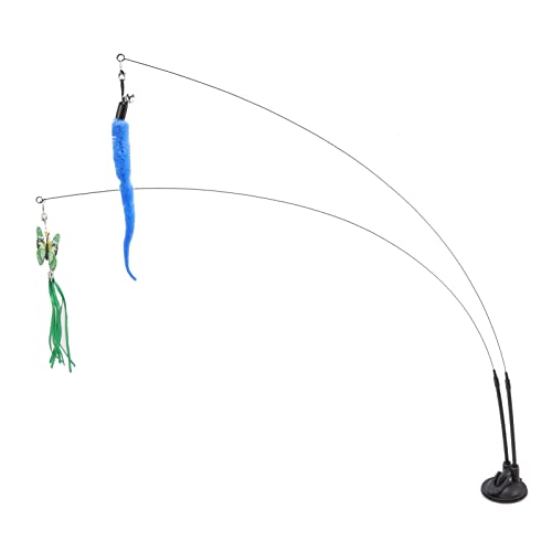 Saugbecher -Katzenspielzeug für Innenkatzen, Katzenstab Spielzeug Doppelende Katzenfeder -Spielzeug Stahldraht Interaktiver Katzen Teaser Stick Interaktive Katzenspielzeug für Kitty Kätzchen (Grüner Saugbecher -Katzenspielzeug für Innenkatzen, Katzenstab Spielzeug Doppelende Katzenfeder -Spielzeug Stahldraht Interaktiver Katzen Teaser Stick Interaktive Katzenspielzeug für Kitty Kätzchen (Grüner von Yinhing