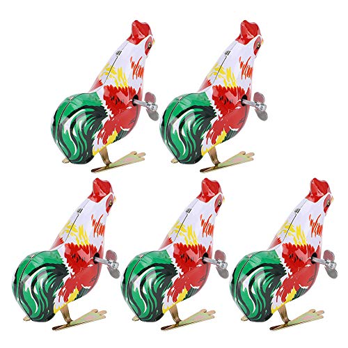 Wed -up -Spielzeug, Windup Spielzeug Metall Jumping Animal Toys 5pcs Automatische Uhrwerk Springspielzeug Mini für Haustier, Kätzchen, Hund, Punny (Halbautomatischer Uhrwerkhahn) von Yinhing