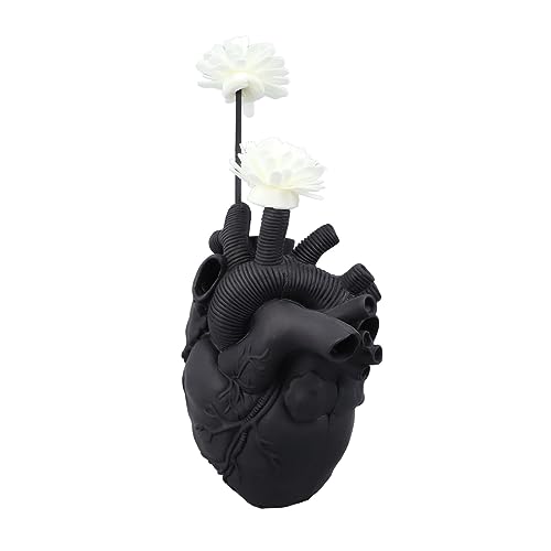 Yinhing Herzvase, Einzigartige Blumenvase -Harz -Skulptur Herzförmige Kunstblume Vasen Kreative Anatomische Herz Vasen Dekorative für Wohnzimmer (Black) von Yinhing