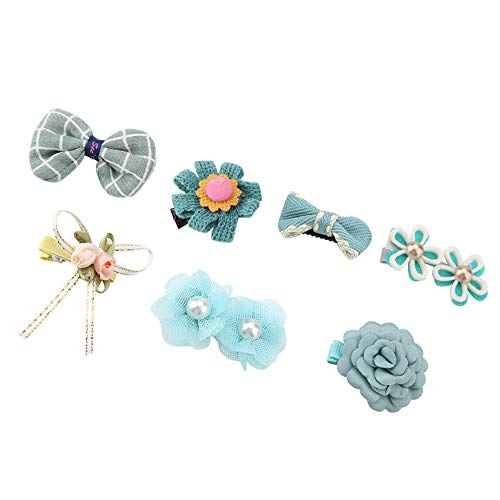Yinhing Hundehaarklammern, Hund Barrettes für Kleine Hunde Haar Kleines Mittleres Haar Bögen Topknoten 7pcs Katz (Green) von Yinhing