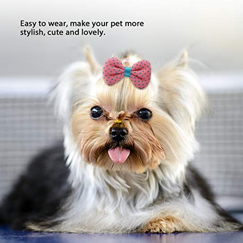 Yinhing Hundehaarklammern, Hund Barrettes für Kleine Hunde Haar Kleines Mittleres Haar Bögen Topknoten 7pcs Katz (PINK) von Yinhing