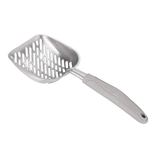 Yinhing Katzenstrauder -Schaufel, Müll Schaufel Tiefes Pet Spatel Sifter mit Ergonomischem Griff Edelstahl Kätzchen Pooper Lifter Metall Katze Katzentrupp für Katzenstreubox, 14,2x5.1x1.6in (Grey) von Yinhing