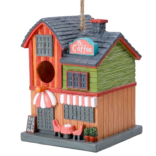Yinns Vogelhaus aus Kunstharz für draußen, Vogelhäuser für den Außenbereich zum Nisten, dekoratives Kaffeehaus, Vogelhäuser für Hof, Gartendekoration, wasserdicht Yinns Vogelhaus aus Kunstharz für draußen, Vogelhäuser für den Außenbereich zum Nisten, dekoratives Kaffeehaus, Vogelhäuser für Hof, Gartendekoration, wasserdicht von Yinns