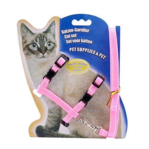 Yinuoday Katzengeschirr und Leine Kätzchen Verstellbare Traktionsgeschirr Gürtel Katzenhalfter Halsband von Yinuoday