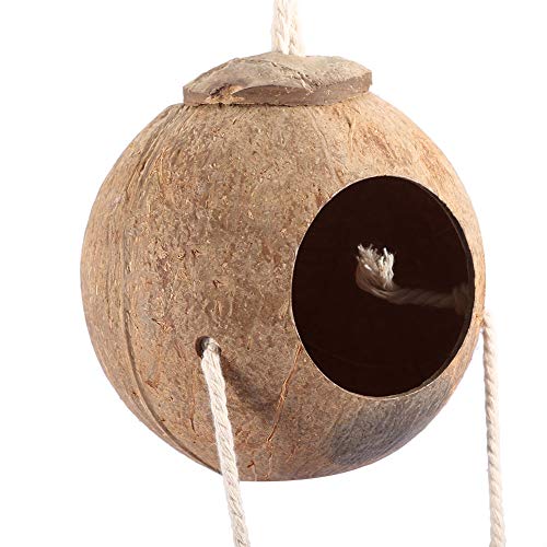 Yinuoday Vogelnesthütte Hölzerner Sittichkäfig Kokosnusshaut mit Leiter Vogelspielzeug Nymphensittichkäfig für Papageiensittich Lovebird Finken Kanarienvogel von Yinuoday