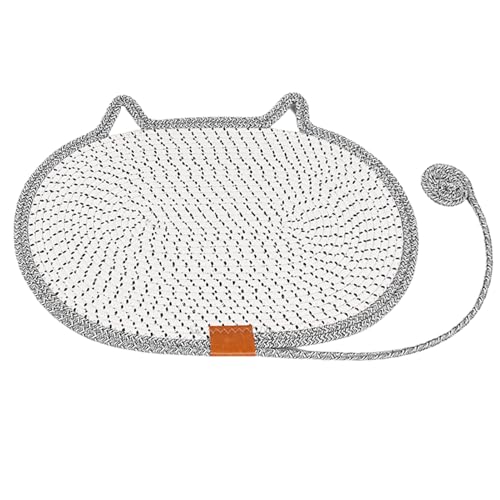 Yiohejy Katzenkratzpad | Runder Kratzteppich Aus Baumwollseil Für Katzen - Waschbares Haustierzubehör Für Innen- Und Außenbereich, Boden, Türwinkel, Möbel & Reisen von Yiohejy