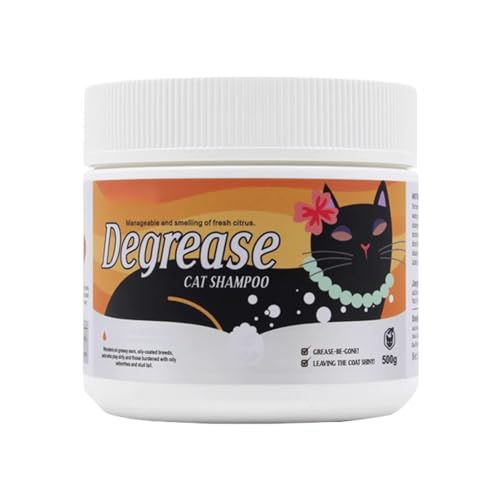 Yiohejy Katzenpflege | Beruhigende Hautreinigung Für Katzen | Creme Feuchtigkeitsspendendes Shampoo 500G für Schwanzbad, Ohrenpflege, tägliche Hygiene und Pflege von Kätzchen und Katzen mit schwarzem von Yiohejy