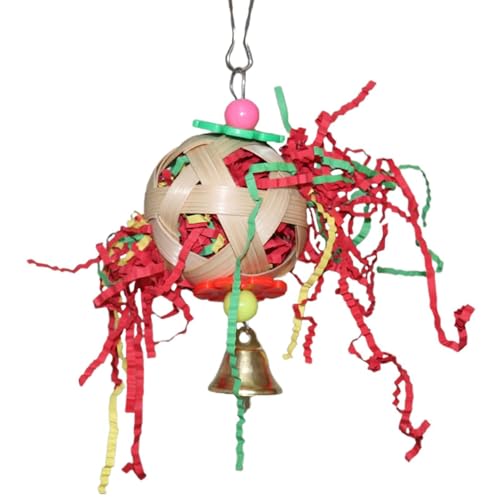 Yiohejy Vögel zerkleinern Spielzeug, Shredder Ball Vogelspielzeug | Futterspielzeug für - Vogel-Kauspielzeug, Rattan-Kugel, Vogelschredder-Spielzeug mit Glocke, geeignet für Sittiche, Hühner, Yiohejy Vögel zerkleinern Spielzeug, Shredder Ball Vogelspielzeug | Futterspielzeug für - Vogel-Kauspielzeug, Rattan-Kugel, Vogelschredder-Spielzeug mit Glocke, geeignet für Sittiche, Hühner, von Yiohejy