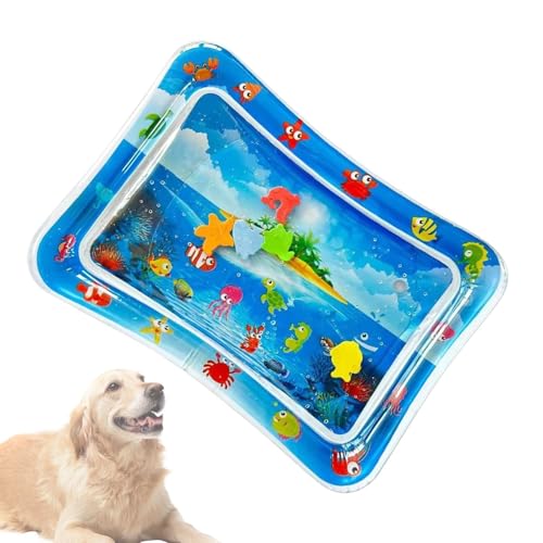 Yiohejy Wasserbett-Spielmatte für Katzen, kühlendes Wasserbett-Pad, sensorisches interaktives Katzenspielzeug für Aktivitäten im Innen- und Außenbereich von Yiohejy