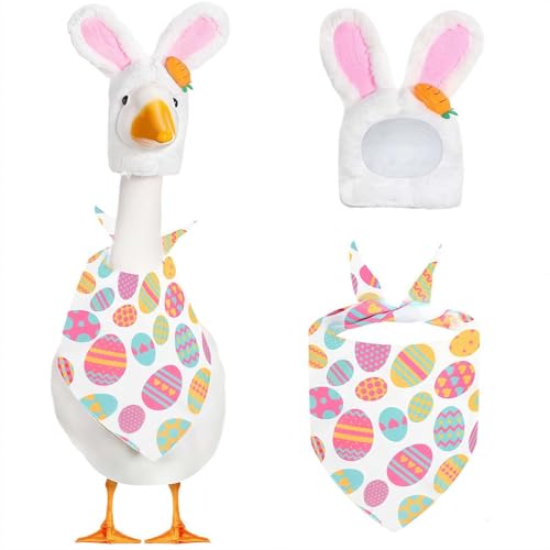 Yiokii Frühling Ostern Veranda Gans Outfits Gans Kleidung Niedliche Ostern Rasen Veranda Gans Kleidung mit Eiern Gans Outfit Gänseente Dekor von Yiokii