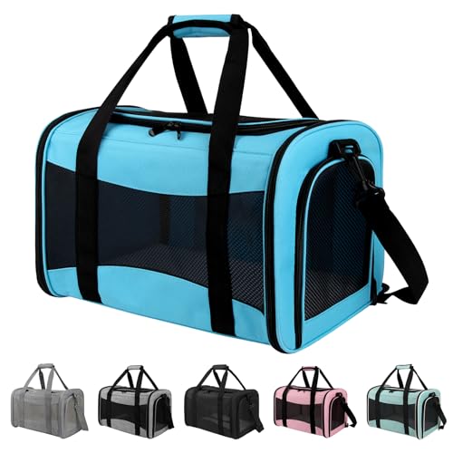Yipincover Transporttasche für mittelgroße und große Katzen und Hunde unter 15,9 kg, atmungsaktiv, belüftetes Design, zusammenklappbar, geräumig, mit Fluggesellschaften zugelassen (Größe XL, Blau) Yipincover Transporttasche für mittelgroße und große Katzen und Hunde unter 15,9 kg, atmungsaktiv, belüftetes Design, zusammenklappbar, geräumig, mit Fluggesellschaften zugelassen (Größe XL, Blau) von Yipincover