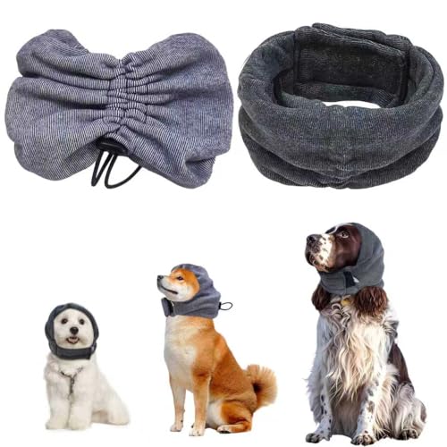 Hunde-Kapuzenpullover, 2 Stück, geräuschreduzierend, beruhigend, verstellbare Ohrenschützer für Bad, Gewitter, Angstlinderung, warm, winddicht von Yiranok